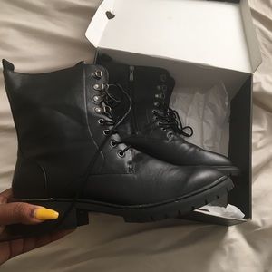 Black combat boots